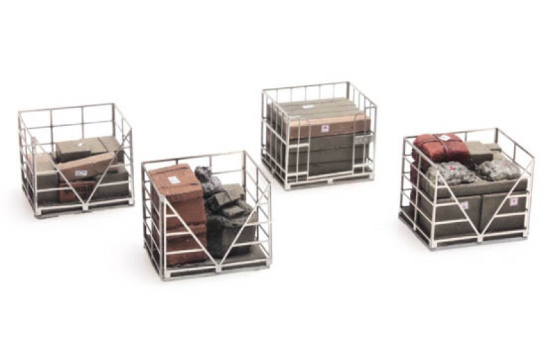 387222 Painted Metal Cage Pallets (OO/HO 1/87th)